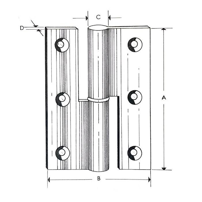 Paumelle noeud de 11 mm 